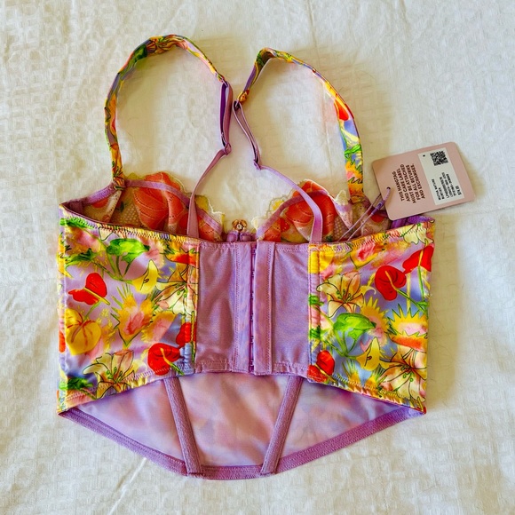 Savage X Fenty Purple Prism Mutha Nature Satin Bustier - Picture 5 of 10